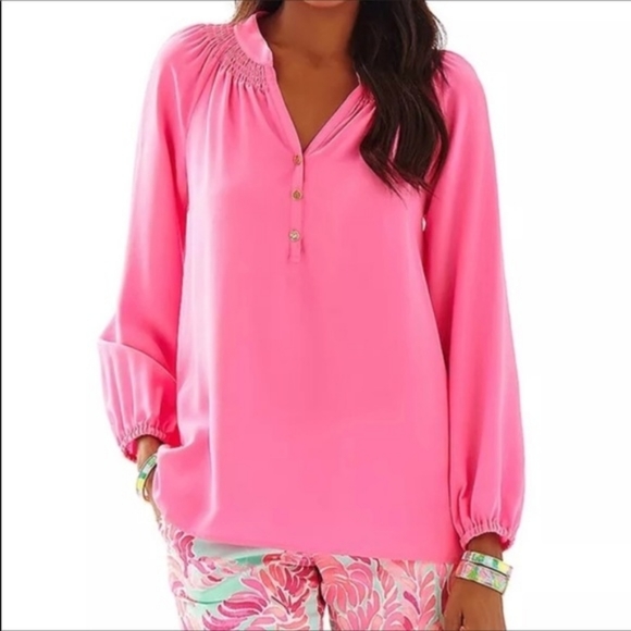 NWOT Lilly Pulitzer Elsa Silk Top - Picture 2 of 7